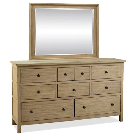 8 Drawer Dresser and Mirror Set